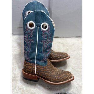 Horse Power Cognac elephant print Mens Western Leather Boots size 8.5 D